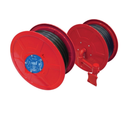 Fire Hose Reel Drum set c/w 30 m Black Hose, Clip and Brass Nozzle (SRI)
