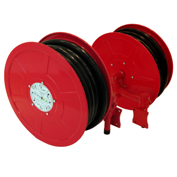 fire-hose-reel-600x600-1.png Fire Hose Reel Drum set c/w 30 m Black Hose, Clip and Brass Nozzle (UNIQ) - Image 1